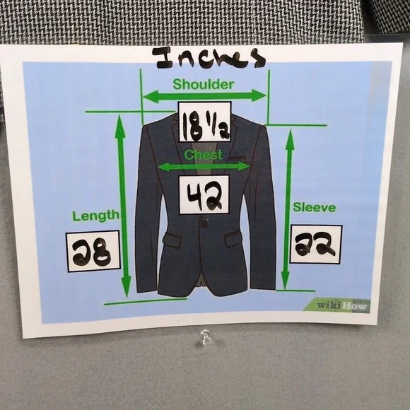 Vtg Pierre Cardin 42‎ SHORT Zig Zag Pattern Two Button Sports Coat Made In USA - Picture 8 of 8